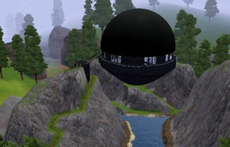 Интересный дом в виде шара (висит в воздухе) для Симс 3 в формате sims3pack