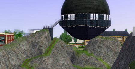 Интересный дом в виде шара (висит в воздухе) для Симс 3 в формате sims3pack