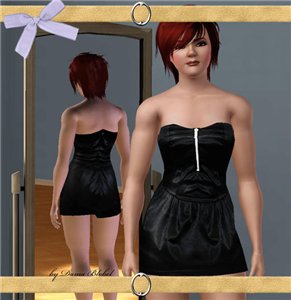 Черное вечернее платье для Симс 3 в формате sims3pack