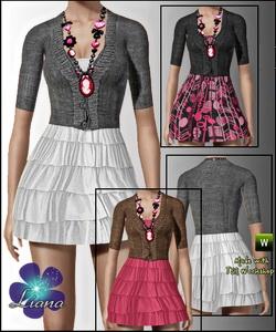 Комбинация (кофточка и юбка) для Симс 3 в формате sims3pack