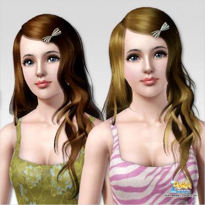 Прическа с заколкой для Симс 3 в формате sims3pack