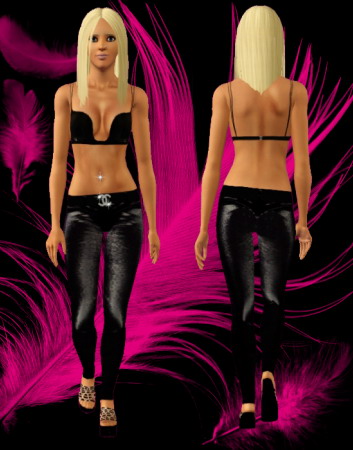 Женский костюмчик из кожи для Симс 3 в формате sims3pack