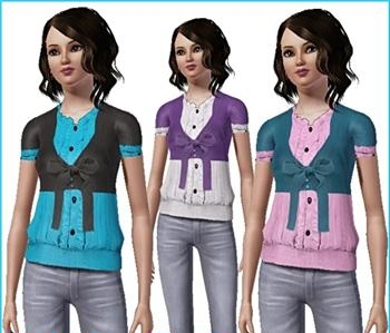 Кофта c бантом для Sims 3 в формате sims3pack