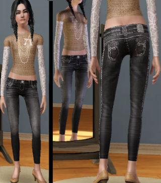 Зауженные джинсы для Sims 3 в формате sims3pack