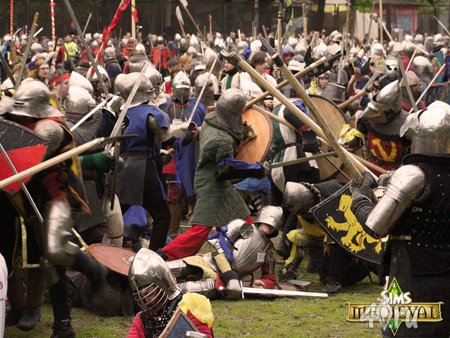 Рыцари "The Sims Medieval" приняли участие в средневековом сражении