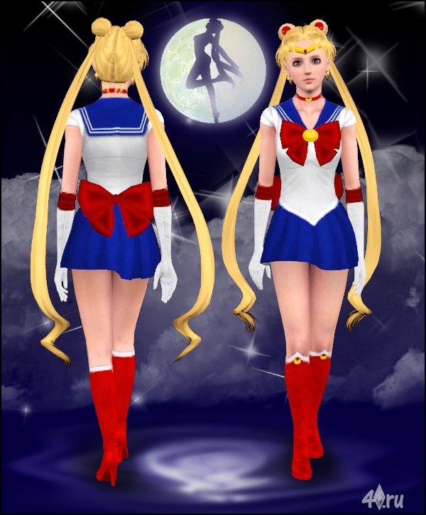 Костюм Сейлор Мун (Sailor Moon) от Anubis для Симс 3 в формате sims3pack.