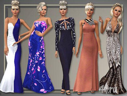 Вечерние платья от All About Style для Симс 3 в формате sims3pack