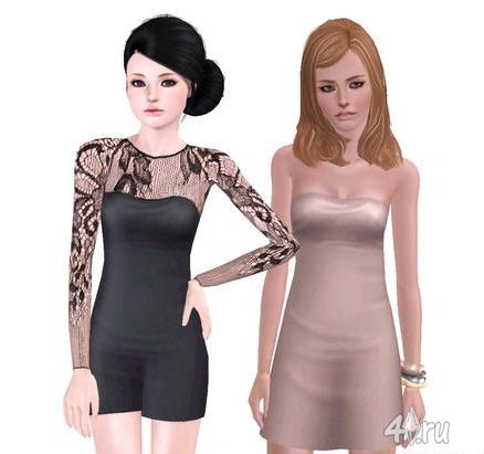 Коктельное платье для подростков от JE для Симс 3 в формате sims3pack