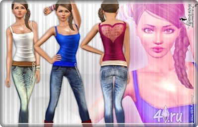 Топ и джинсы от Simsimay для Симс 3 в формате sims3pack