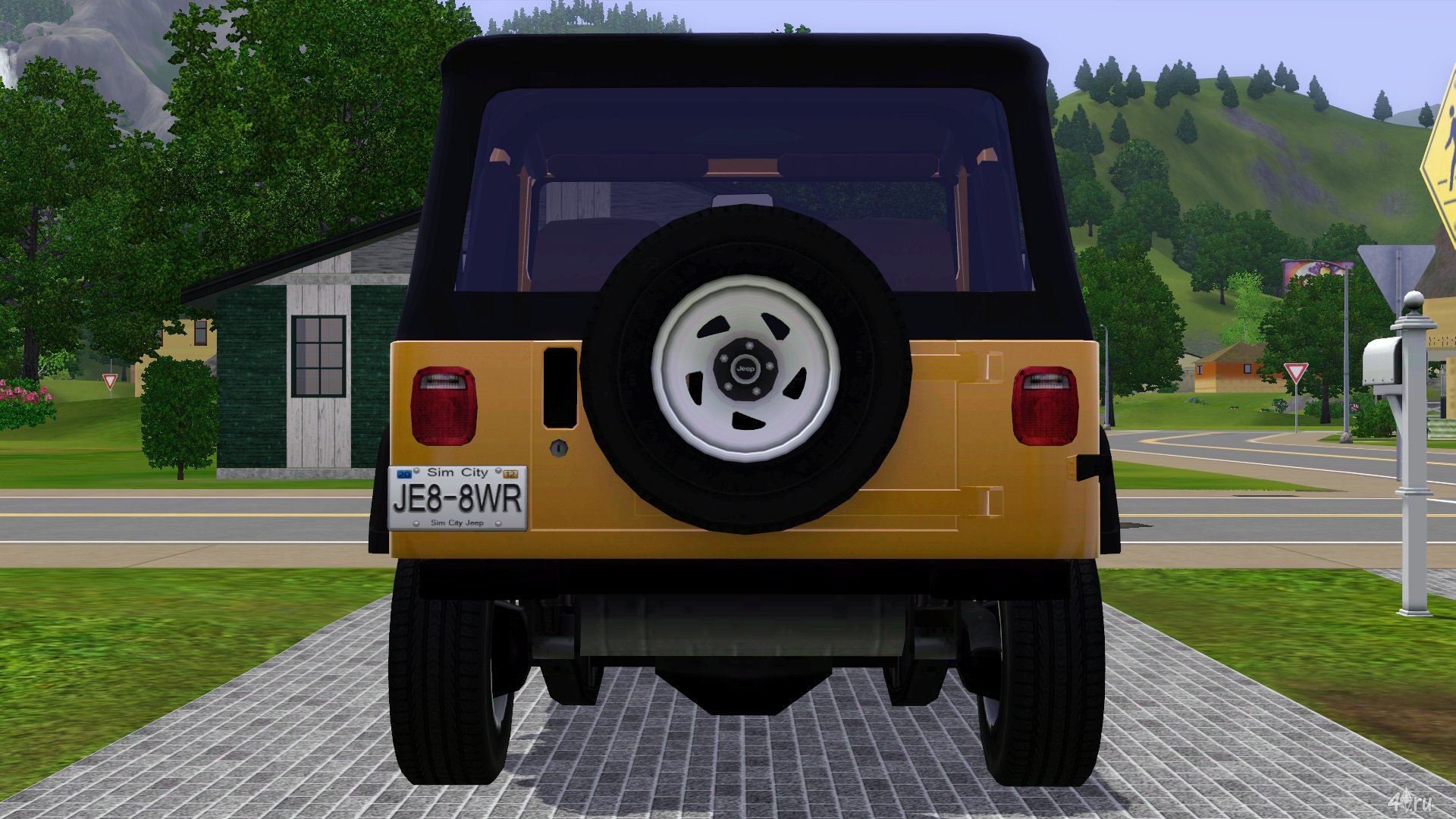 Автомобиль Джип (Jeep Wrangler) 1988 от Fresh Prince Creations для Симс 3  (формат Sims3pack)