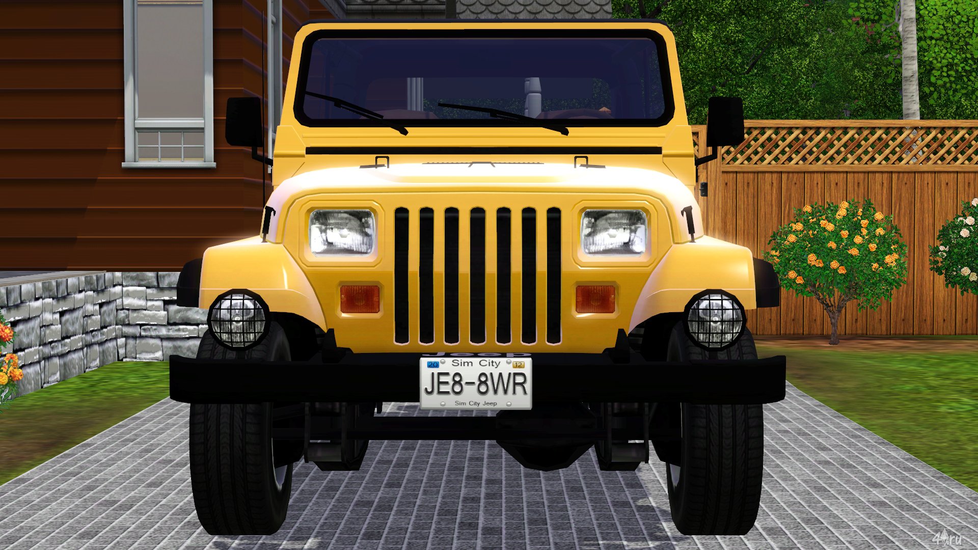 Автомобиль Джип (Jeep Wrangler) 1988 от Fresh Prince Creations для Симс 3  (формат Sims3pack)