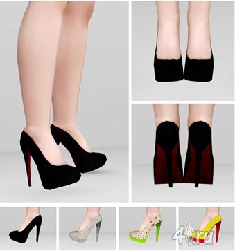 Набор обуви Christian Louboutin от Rusty Nail для Симс 3 в формате sims3pack