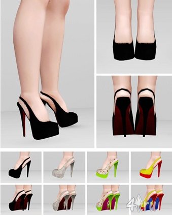 Набор обуви Christian Louboutin от Rusty Nail для Симс 3 в формате sims3pack