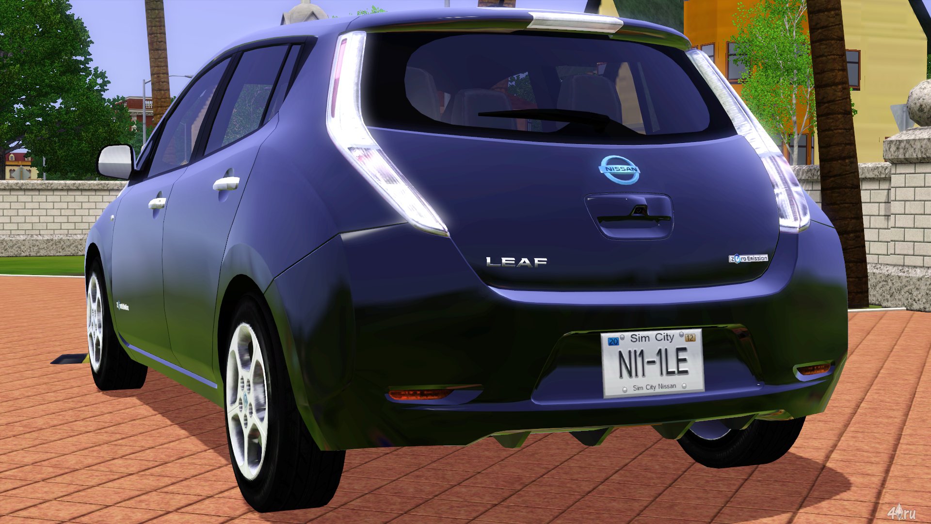 Машина Ниссан Лиф (Nissan Leaf) 2011 года от Fresh-Prince для Симс 3 в  формате sims3pack