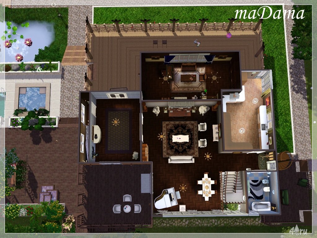 Авторская работа) Ранчо 50x50 от maDama для Симс 3 в формате sims3pack