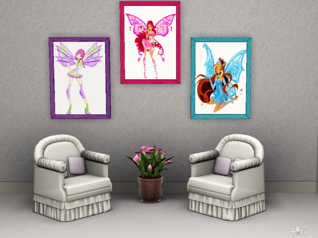 Картины winx для Симс 3 в формате sims3pack » The Sims - всё для игр Sims  5, Sims 4, Sims 3, sims 2, sims