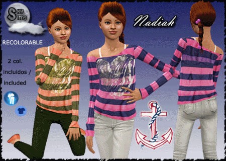 Набор женской подростковой одежды Nadiah для Симс 3 в формате sims3pack