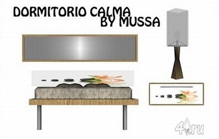 Спальня "Dormitorio Calma" от Mussa для Симс 3 в формате sims3pack