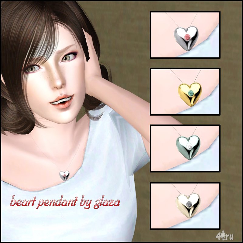 Кулон "Сердце" От Glaza Для Симс 3 В Формате Sims3pack И Package.